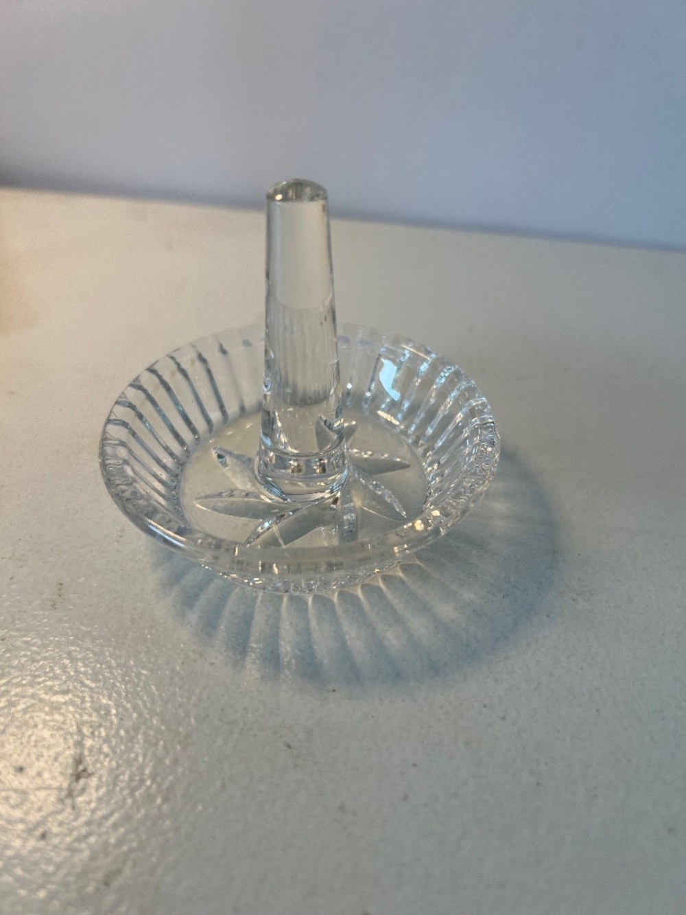 Yugo Slavia 1980's Clear Crystal Ring Holder-Waterford?